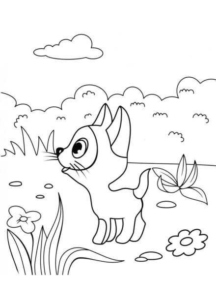 Coloriage : Chaton Gav en Promenade