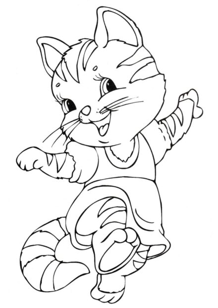 Coloriage : Chat Dansant