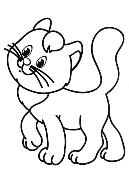 Coloriage : Chat Mignon en Promenade