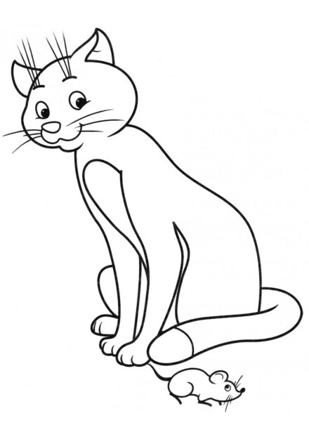 Coloriage : Chat et Petit Souris