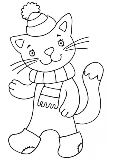 Coloriage : Chaton avec un Chapeau