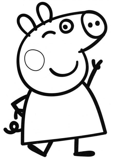 Page de Coloriage de Peppa Pig Clignant de l'Œil