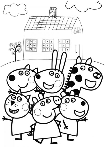 Page de Coloriage de Peppa et ses Amis