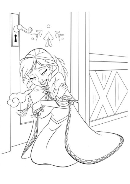 Page de Coloriage Anna de La Reine des Neiges