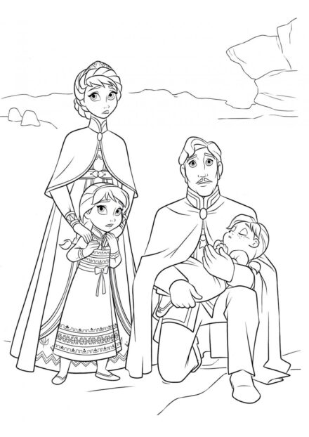 Page de Coloriage Roi et Reine d'Arendelle