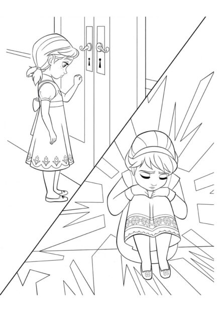 Page de Coloriage Jeune Elsa