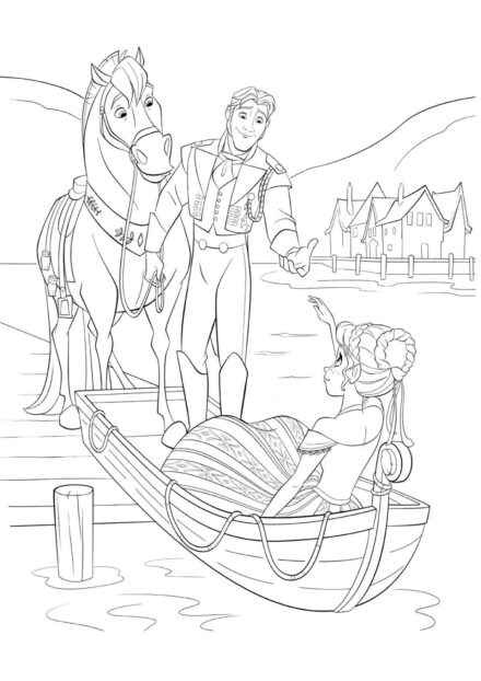 Page de Coloriage Hans et Anna