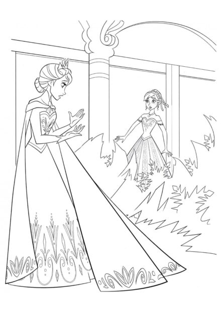 Page de Coloriage Elsa Agacée par Anna