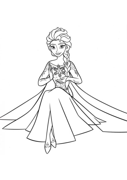 Page de Coloriage Elsa a Fait un Flocon de Neige