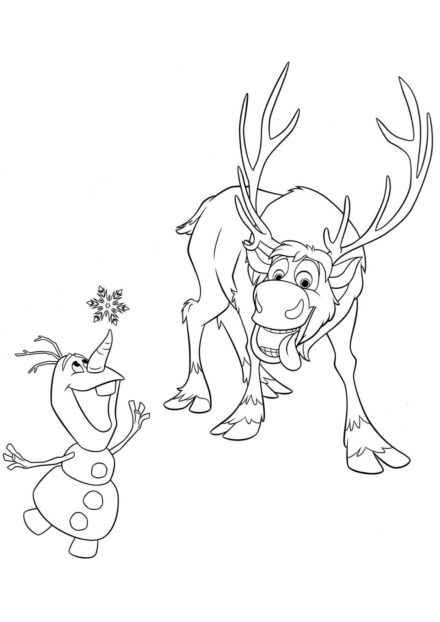 Page de Coloriage Sven et Olaf