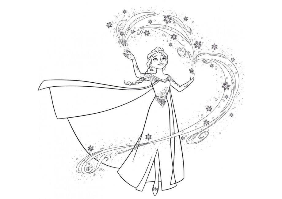 Page de Coloriage Elsa et la Magie