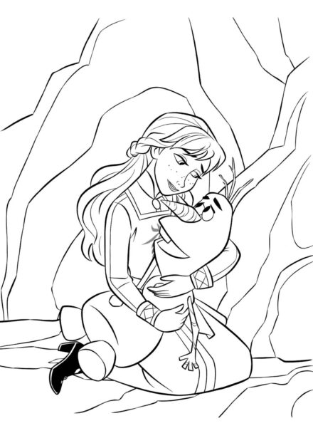 Page de Coloriage Anna Tenant Olaf