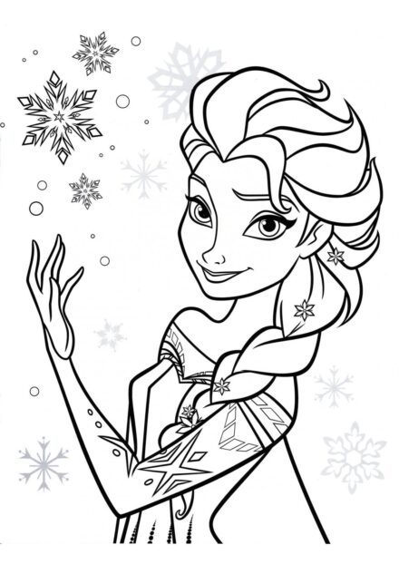 Page de Coloriage Elsa et sa Magie