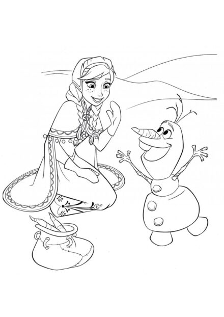 Page de Coloriage Anna et Olaf