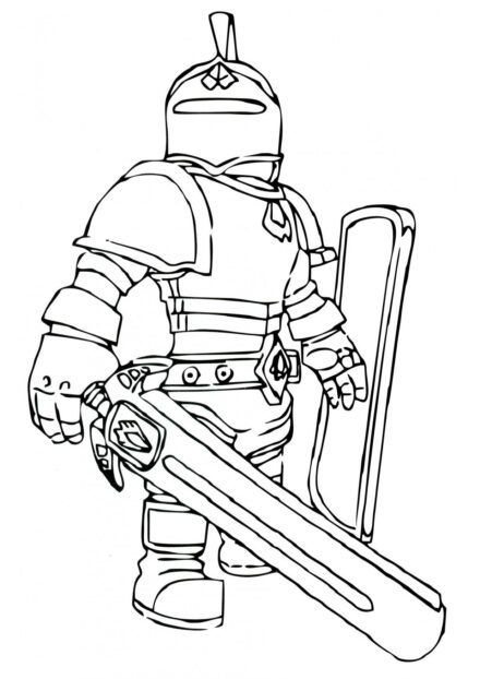 Page de Coloriage : Personnage Chevalier Roblox