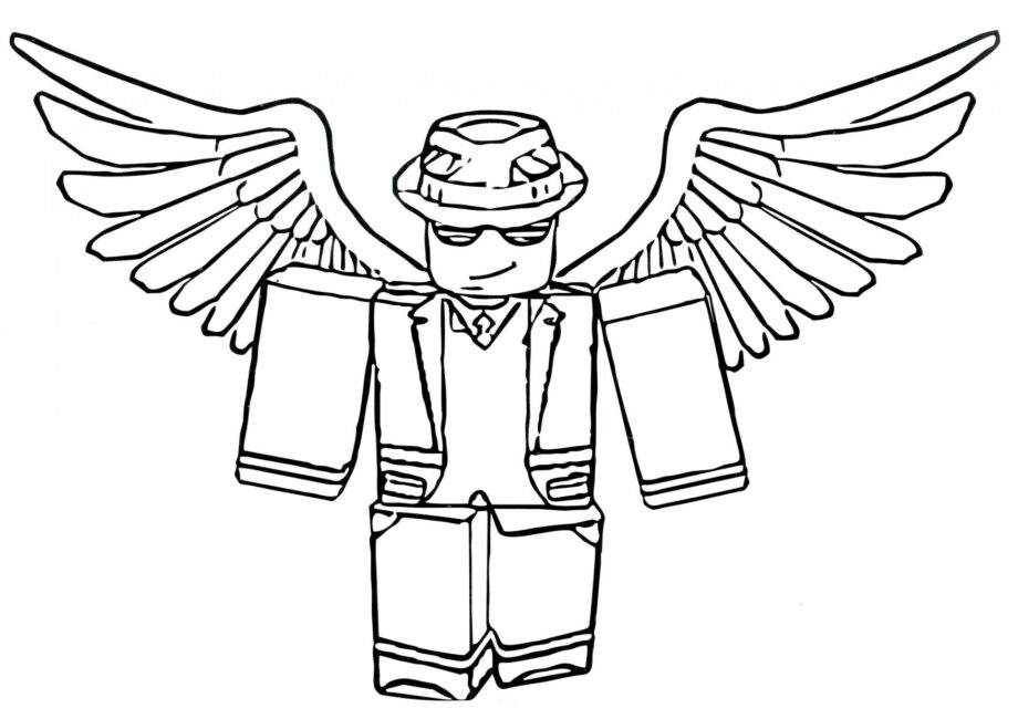 Page de Coloriage : Peau Roblox avec Ailes