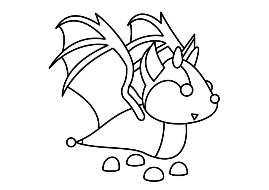 Page de Coloriage : Dragon Chauve-Souris de Roblox Adopt Me