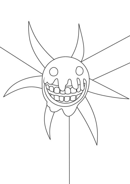 Page de Coloriage : Screech Effrayant de Doors Roblox