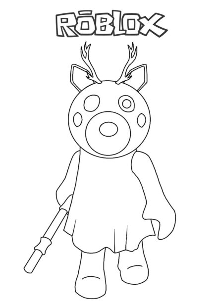 Page de Coloriage : Piggy Effrayant de Roblox