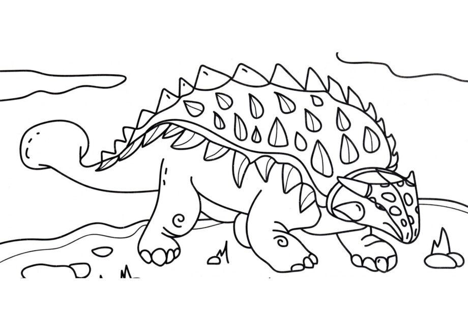 Page de Coloriage d'Ankylosaurus