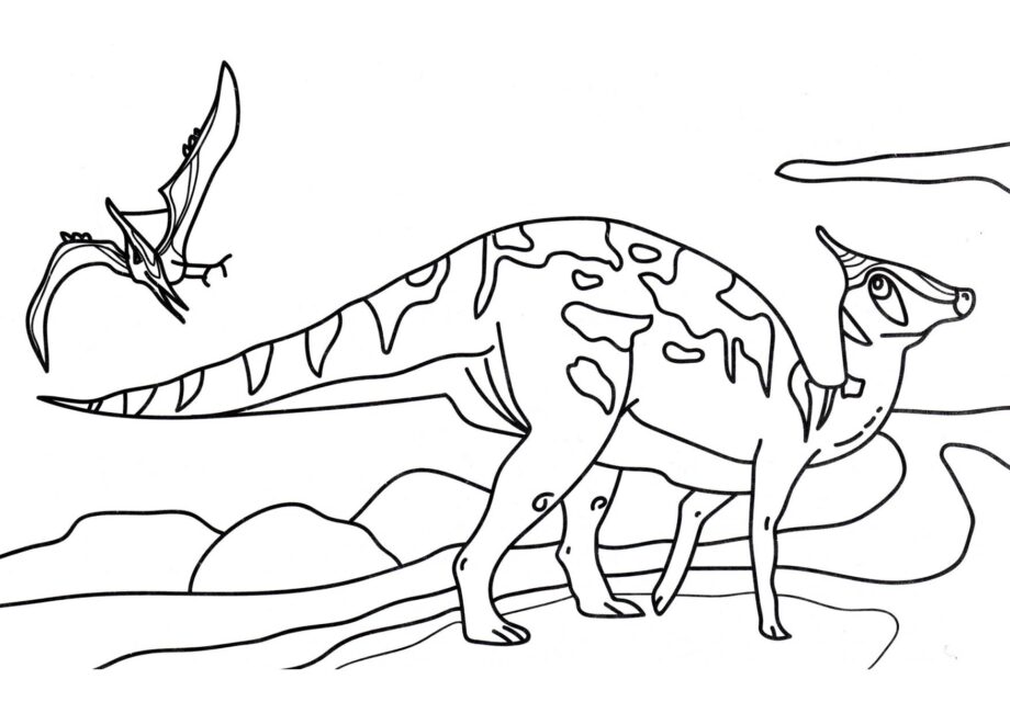 Page de Coloriage de Saurolophus