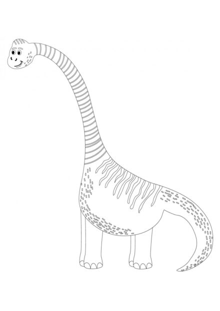 Page de Coloriage de Brachiosaurus avec un Long Cou