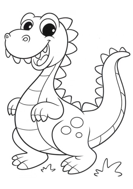 Page de Coloriage de Bébé Dinosaure