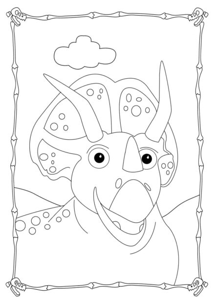 Page de Coloriage de Triceratops Amusant