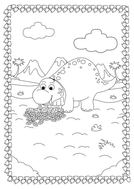 Page de Coloriage de Diplodocus Amusant