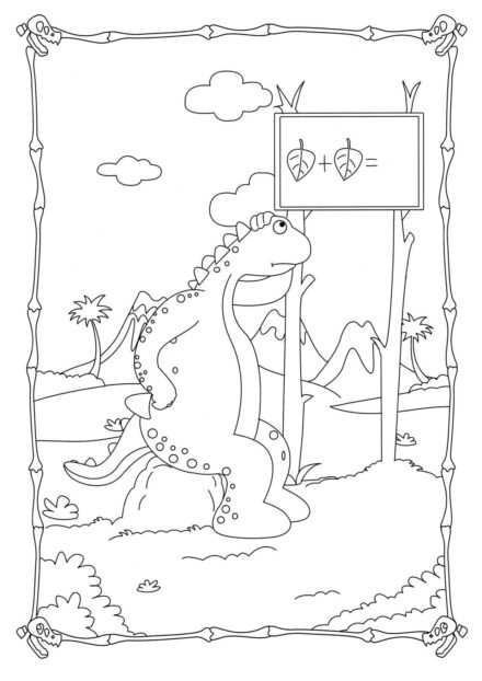 Page de Coloriage de Dinosaure avec des Épines sur le Dos